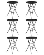 24" Round Folding Table, Plastic Bar Height Tables for Parties Black