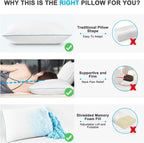 Cooling Shredded Memory Foam Bed Pillows, Queen Size, Set of 4, 20 x 30 in
