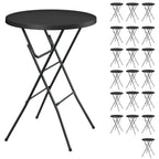 32" Round Folding Table, HDPE Top & Metal Frame, 2 Pack, White