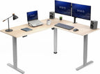 VIVO Light Wood 63 x 55 in Corner Standing Desk, DESK-E3CTGC