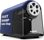 AFMAT 6 Holes Heavy Duty Electric Pencil Sharpener and Fully Automatic Robot Pencil Sharpener