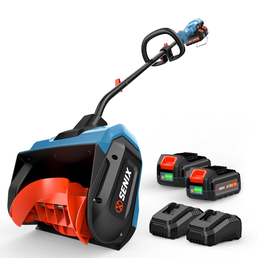 SENIX 40V Snow Shovel,13" Width/ 6" Depth,8000mAh,20Ft Max Throw Distance