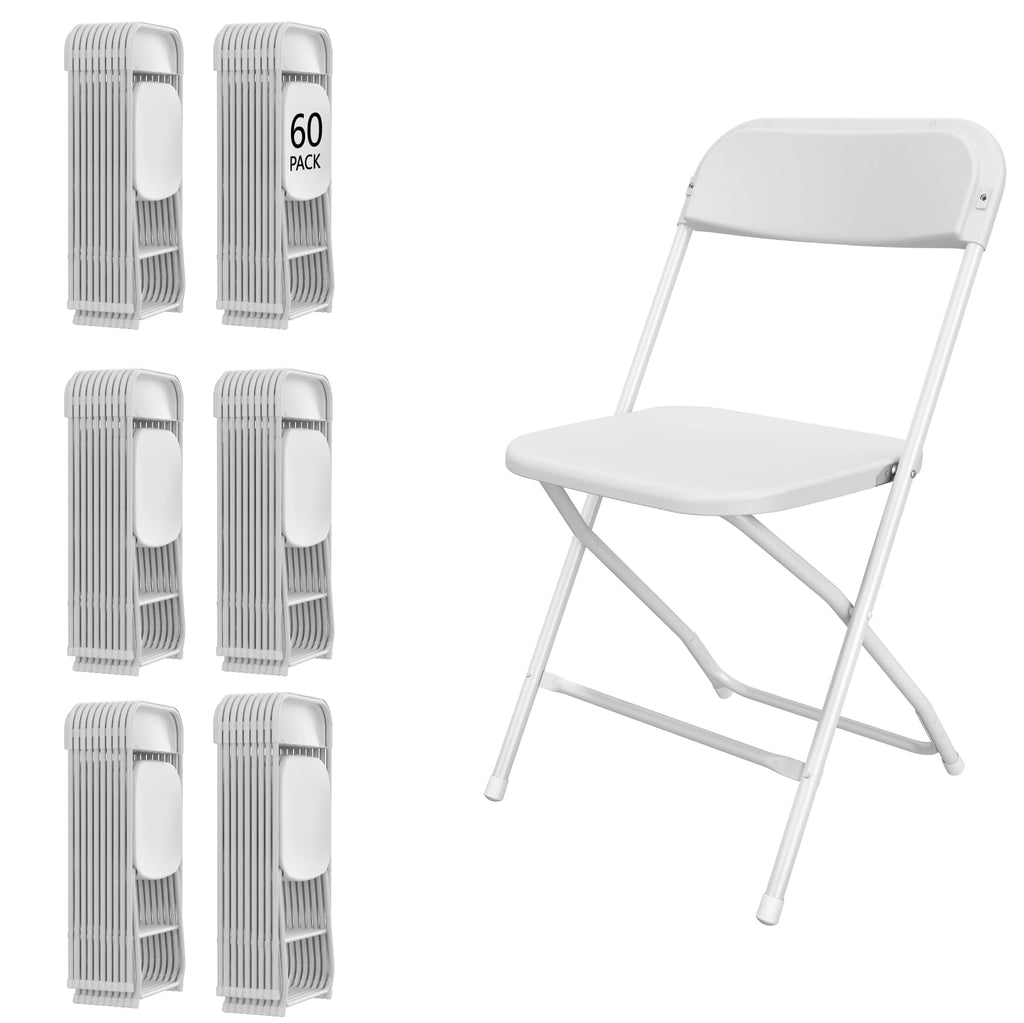 10 Pack White Folding Chairs for School Events Wedding Party Picnic