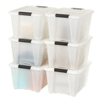 IRIS USA 6-Pack 55 Quart Clip Box with Latching Lid