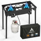 2 Burner Propane Gas Stove with Dustproof Cover