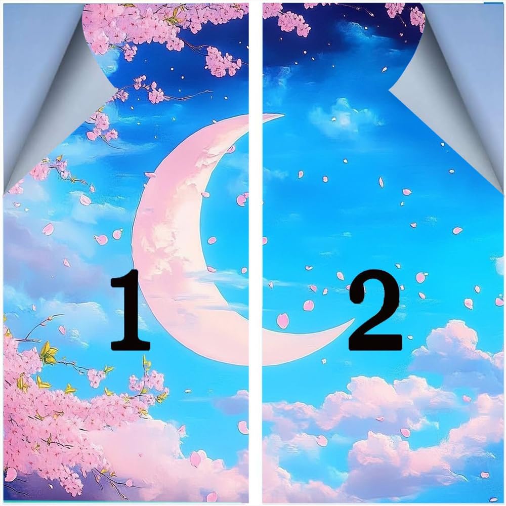 Colorful Cherry Blossoms Privacy Window Film 35.4Wx63L inch x 2pcs