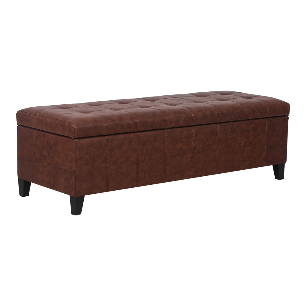Joveco 51 Inch Storage Bench,Leather Tufted Storage Ottoman with Legs