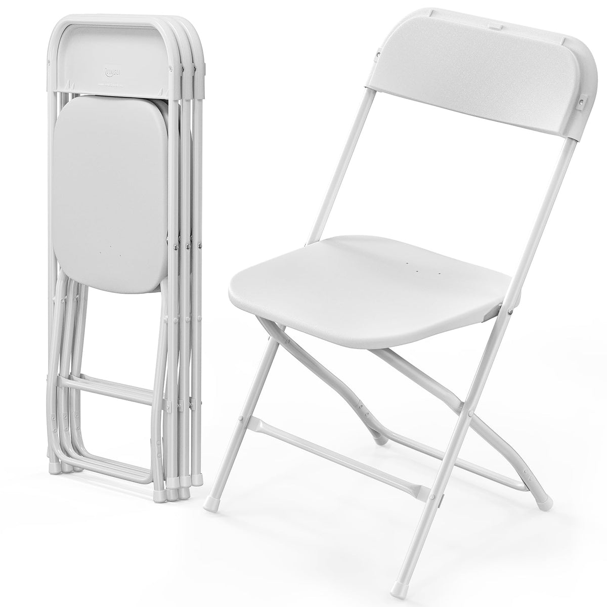 VINGLI 40 Pack Black Plastic Folding Chair, Indoor Outdoor Portable Stackable Commercial Seat with Steel Frame 350lb. Capacity for Events Office Wedding Party Picnic Kitchen Dining