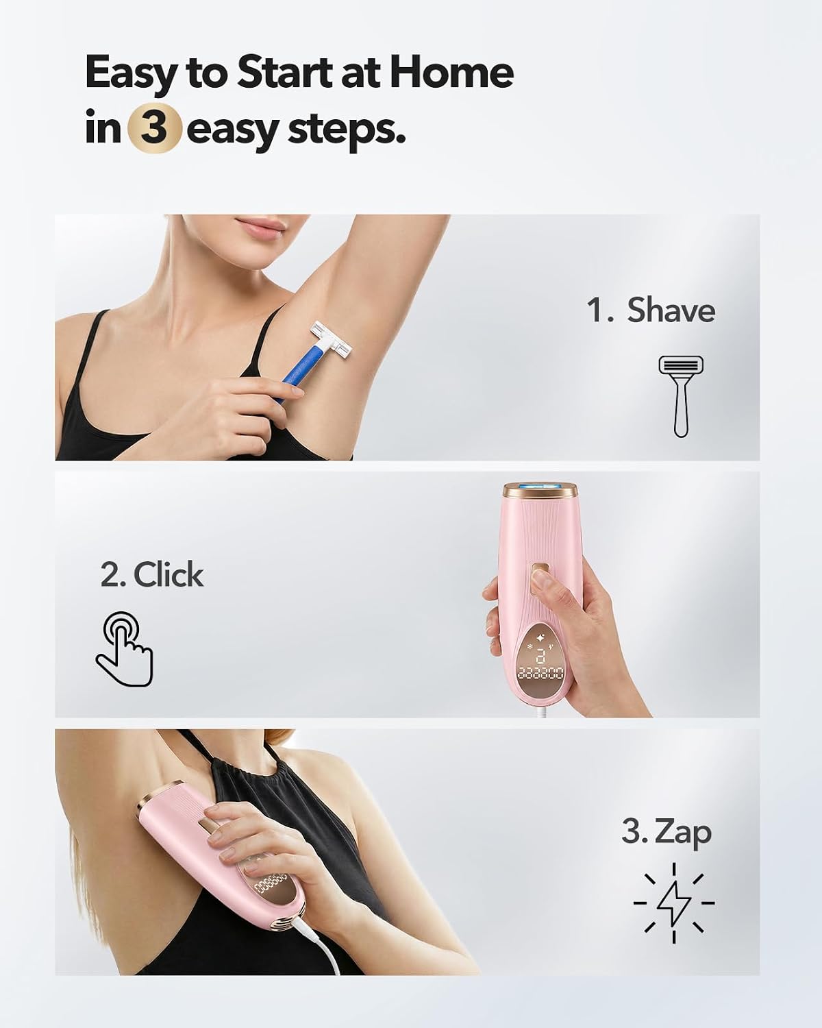 Laser Hair Removal for Women, IPL Device with 45F° Ice-Cooling