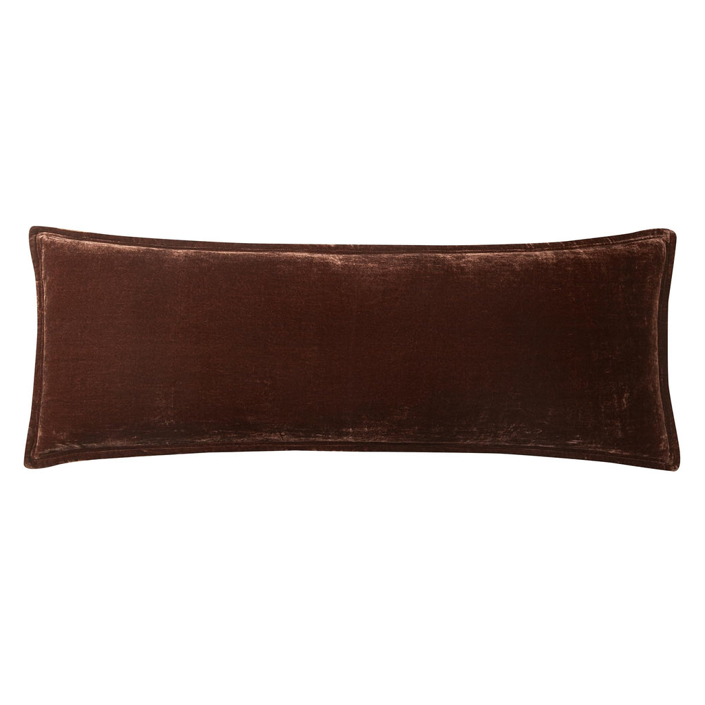 HiEnd Accents Stella Faux Silk Velvet Green Ochre Long Lumbar Pillow