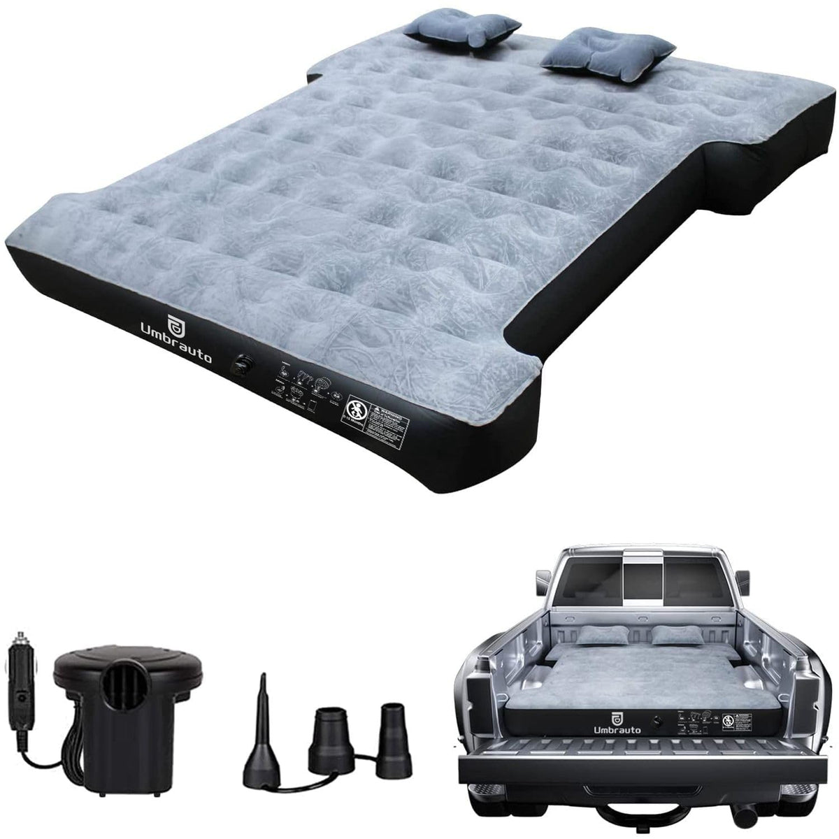 Umbrauto Air Mattress for 5.5-5.8 ft Full-Size Short Truck Beds, Inflatable Truck Tent Airbed with Pump, Pickup Camper Air Bed for Camping