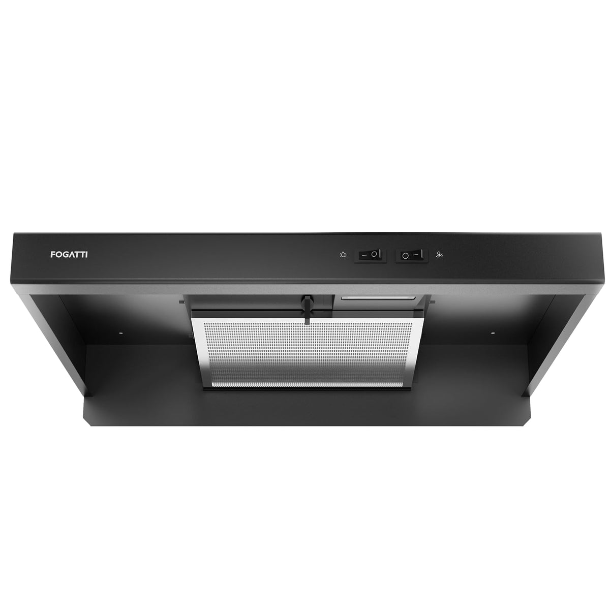 FOGATTI RV Range Hood 22" Ductless 12V Black, Charcoal Filter, LED Light