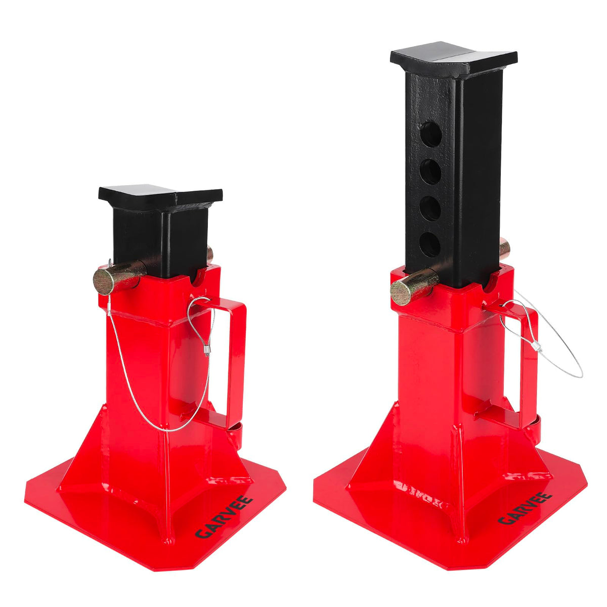 12 Ton Heavy Duty Pin Type Jack Stands with Lock Adjustable 11-18 Inch Automotive Support for Trucks Trailers Cars SUVs Professional Garage Home Use Red 1 Pair