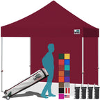 Eurmax USA 10x10ft Pop Up Canopy,Commercial Instant Tent for Outdoor Events,Patented No-Tip Rolling Storage Bag with 4 Sandbags,UV & Water Resistant,Heavy Duty Portable Shelter Gazebo,White