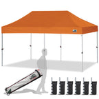 Eurmax USA 10x10ft Pop Up Canopy,Commercial Instant Tent for Outdoor Events,Patented No-Tip Rolling Storage Bag with 4 Sandbags,UV & Water Resistant,Heavy Duty Portable Shelter Gazebo,White