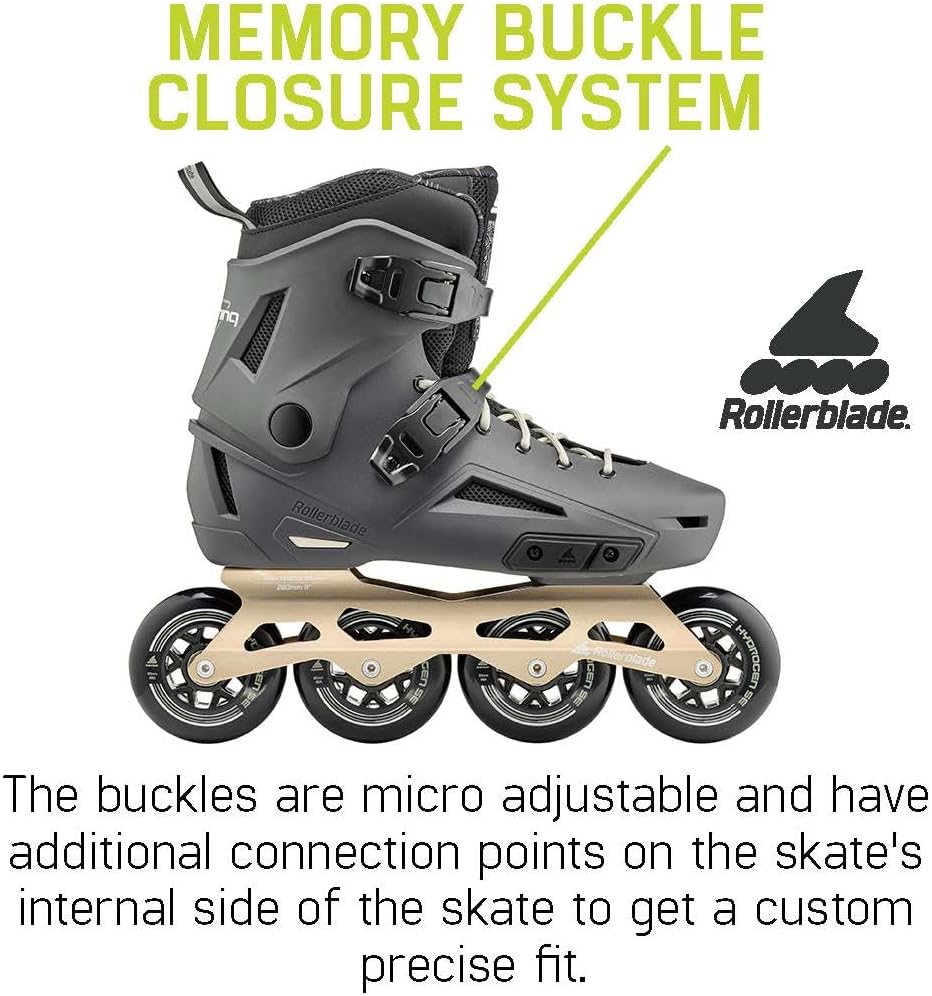 Rollerblade Lightning 90 Men's Urban Inline Skate, Anthracite and Taupe