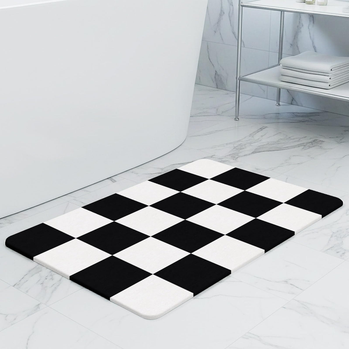 THMINS Extra Large Stone Bath Mat, 36''x24'' Stone Shower Mat