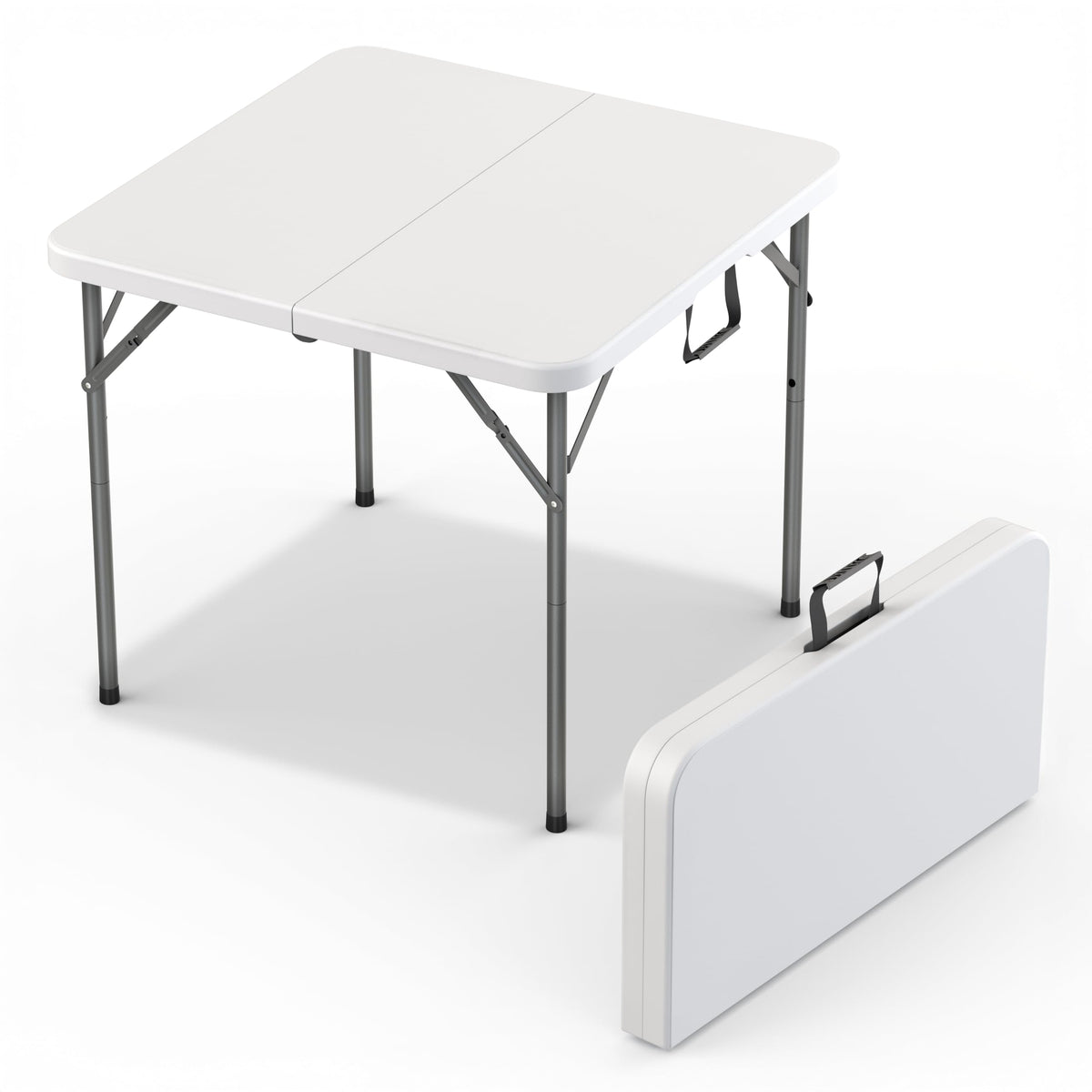 2 PACK of 6 Feet Foldable Table with Built in Handle & Steel Legs | 6FT Heavy Duty Folding Portable | Perfect for Party, Dining, Wedding, Events, Picnic Indoor Outdoor Camping Utility Folding - 6 Foot