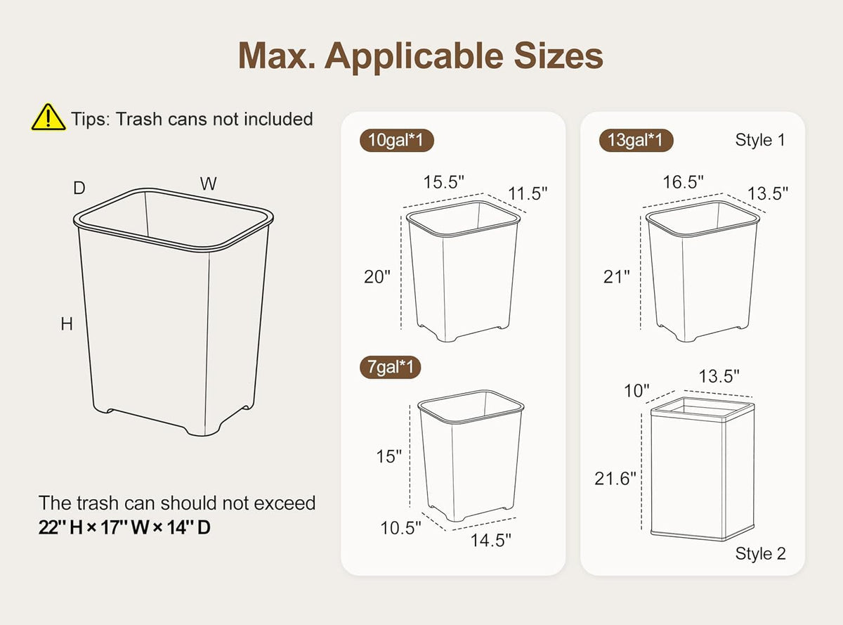 ZIFTY Pull Out Trash Can Cabinet for 13 Gallon Bin, Laundry Hamper, White
