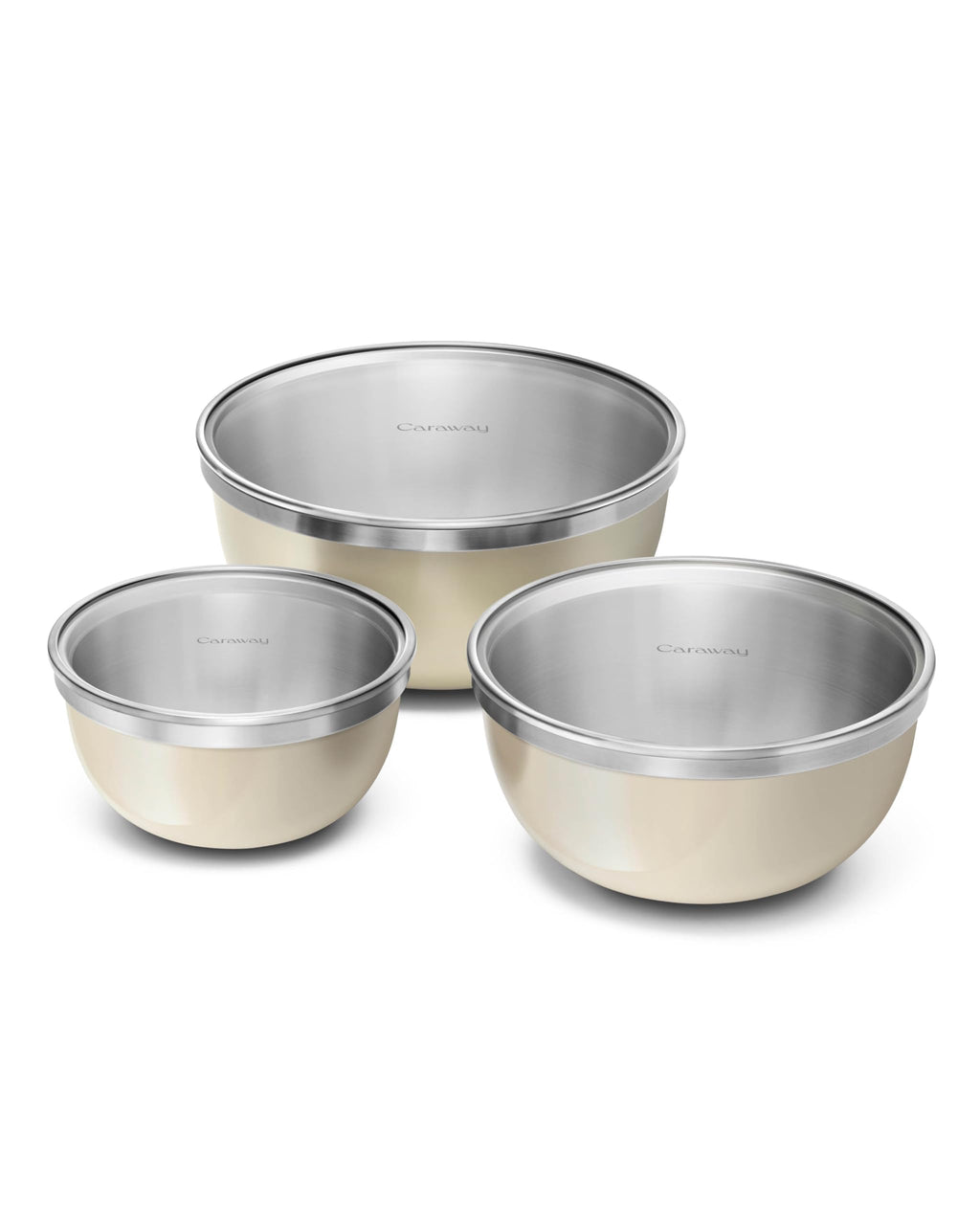 Caraway 6-Piece Stainless Steel Mixing Bowl Set with Glass Lids