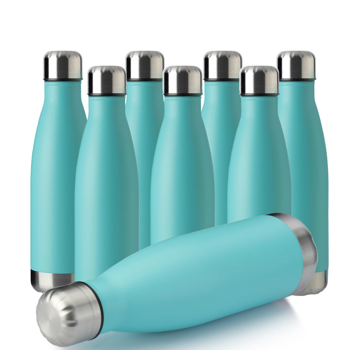 MEWAY 17oz Sport Water Bottle Vacuum Insulated Stainless Steel Sport Water Bottle Leak-Proof Double Wall Cola Shape Water Bottle,Keep Drinks Hot & Cold (colorful，12 Pack)