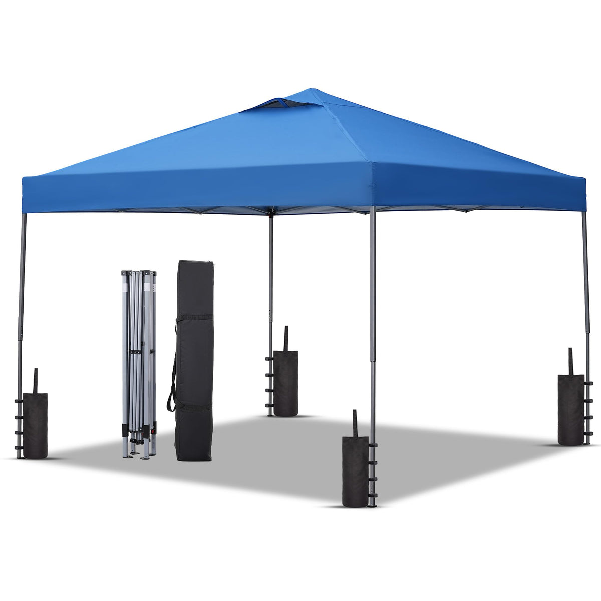 GDY 10x10FT Pop-Up Canopy Tent — with 4-Side Walls & Vented Top, Portable Outdoor Event Tent for Garden, Poolside, Parks, Parties,Camping, Pink.