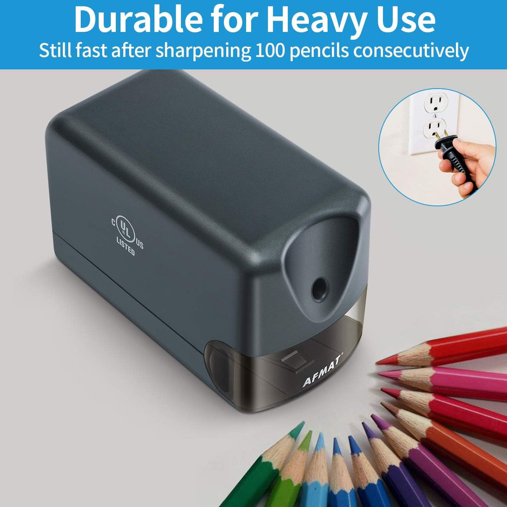 AFMAT Heavy Duty Electric Pencil Sharpener, 2 Pack (Gray + Blue)