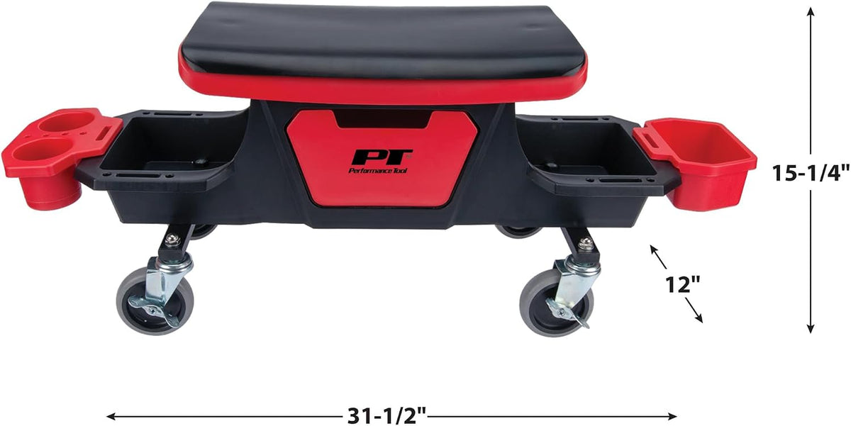 Performance Tool W85035 Rolling Mechanic Shop Stool Seat with Storage
