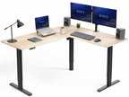 VIVO Light Wood 63 x 55 in Corner Standing Desk, DESK-E3CTGC