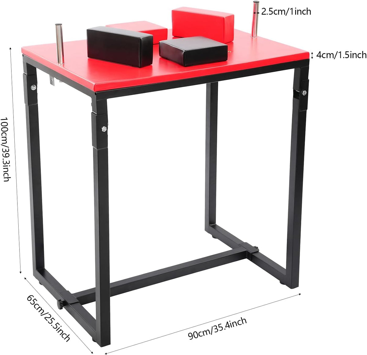 Arm Wrestling Table 39.3-Inch Professional Arm Wrestling Table with Elbow Pads & Forearm Pads Foldable Competition Training Equipment for Fitness Clubs, Homes, Offices