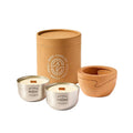 Refillable Coconut Soy Candle Gift Set | Reusable Wood Container + 2 Recyclable Refills (6.5 oz) | Unwind x2 | Non-Toxic Crackling Wood Wick
