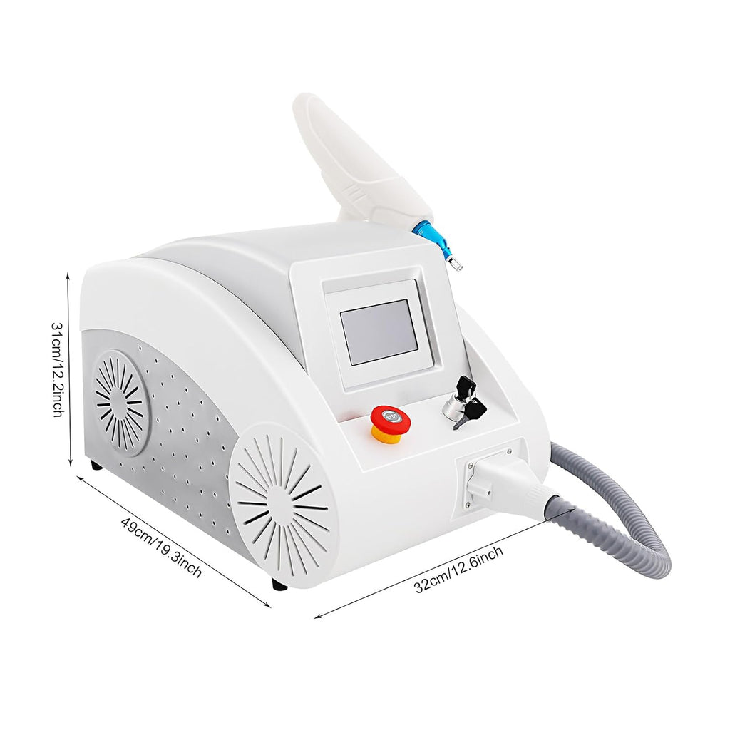 Q Switched Nd Yag Laser Tattoo Removal Machine, Picosecond Pigment Care Machine with Dual Wavelength 1064nm 532nm, Salon Grade Skin Equipment, for Spots, Tattooed Eyebrows, and Home Use