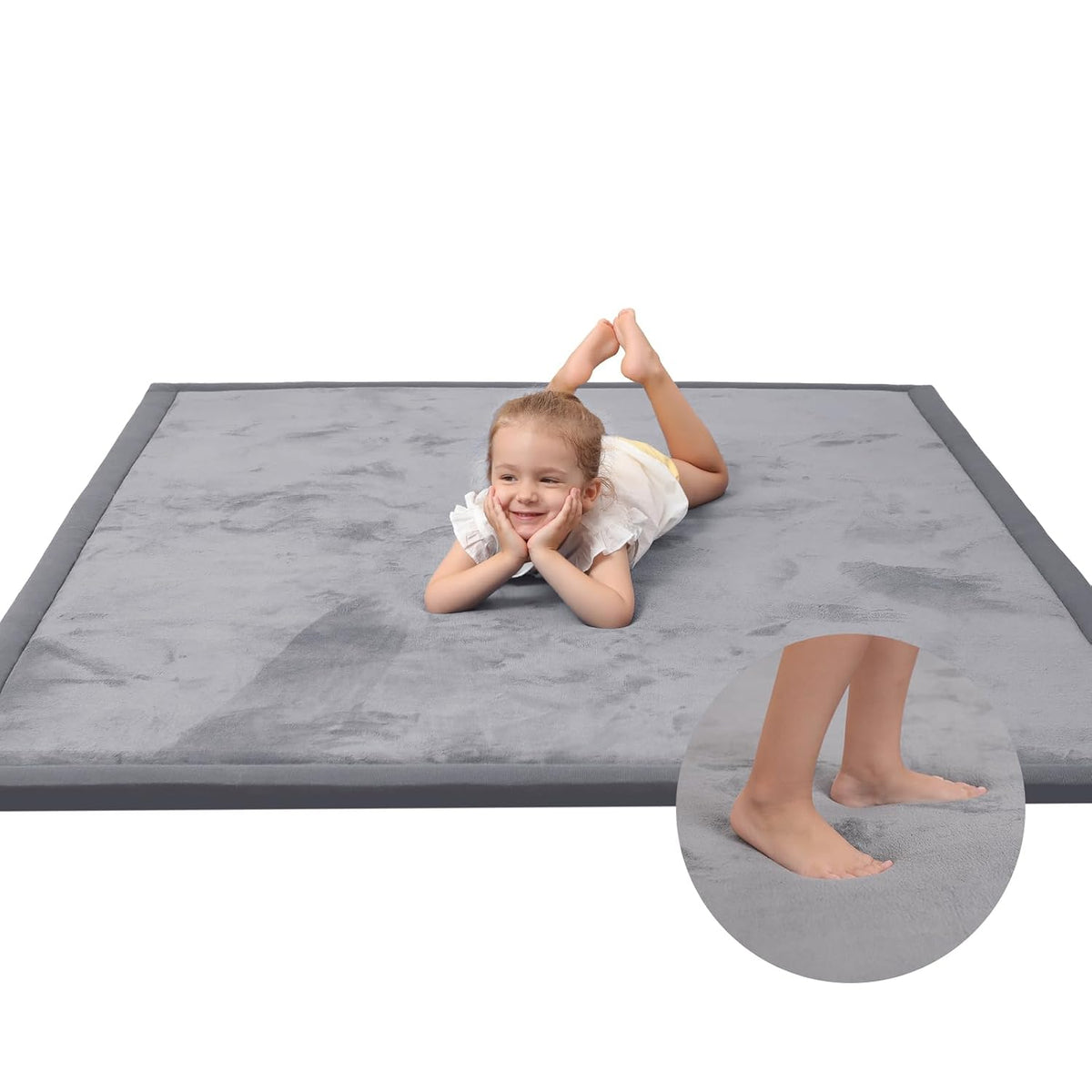 Huloo Sleep Large 1.3" Thick Baby Play Mat for Floor, 79"×59"(Dark Gray)