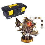 3D Metal Puzzle Half-Body Serpent Model Kit, 400PCS DIY Assemble Steampunk Bio-Mechanical Half-Body Serpent with LED Lights, Creative Handcrafted Art Craft Desktop Display & Decoration for Adults