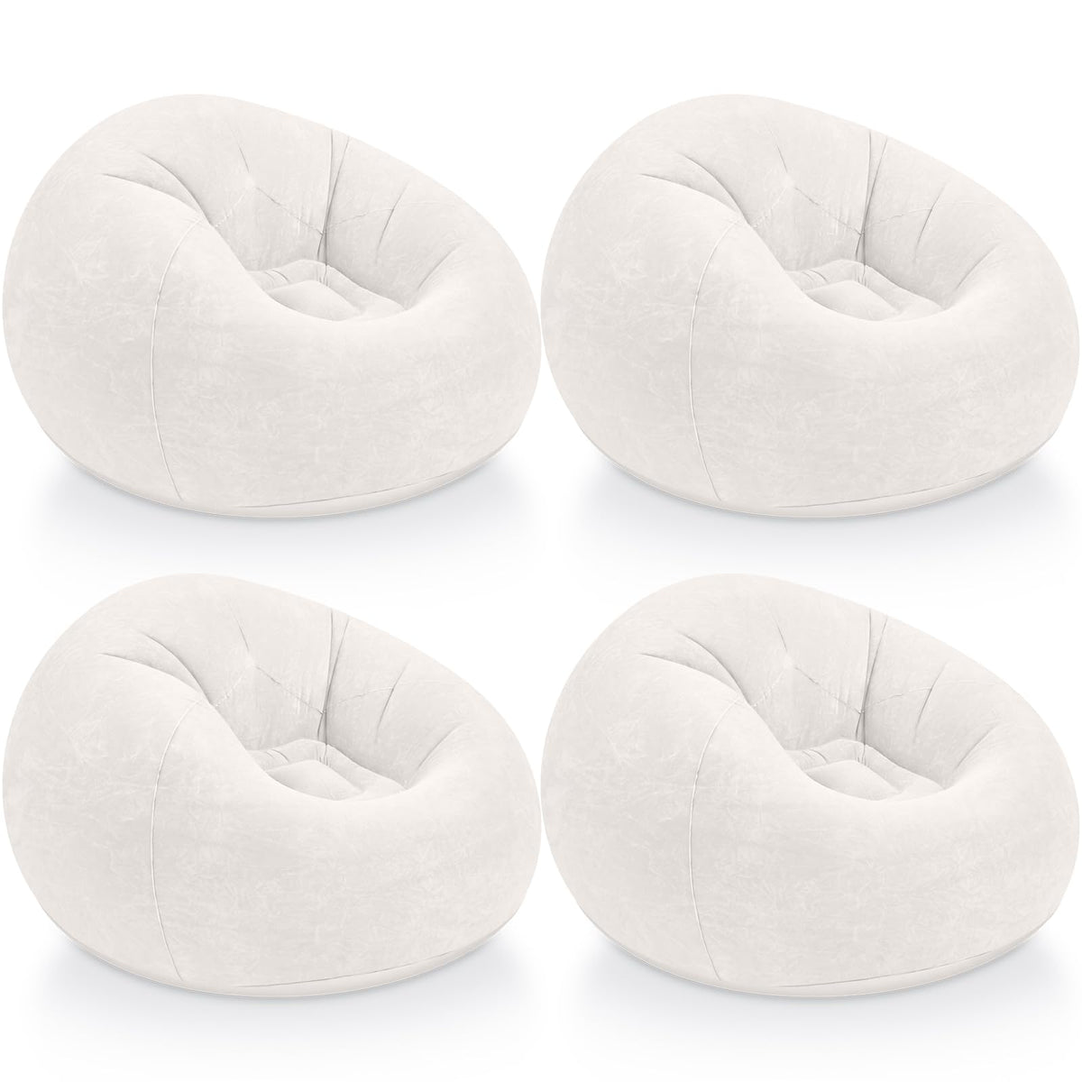 Realspring Inflatable Bean Bag Chairs,Coffee,4 Pcs