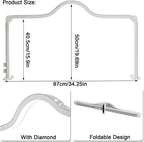 Half Moon Light for Nail Desk,35 in Half Moon Led Light for Table Nail,Foldable Nail Tech Lamp for Desk,3000-6000K Dimmable Half Moon Nail Light,for Eyelash Tech,Spa,Salon Lash Light, Pink