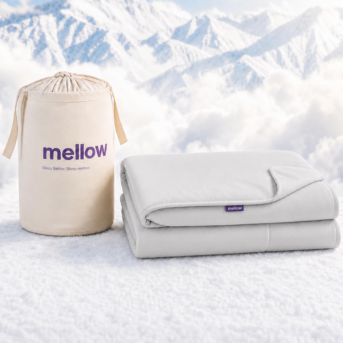 Mellow Cloud Cold Cooling Comforter for Hot Sleepers, Built-in Duvet, Gray