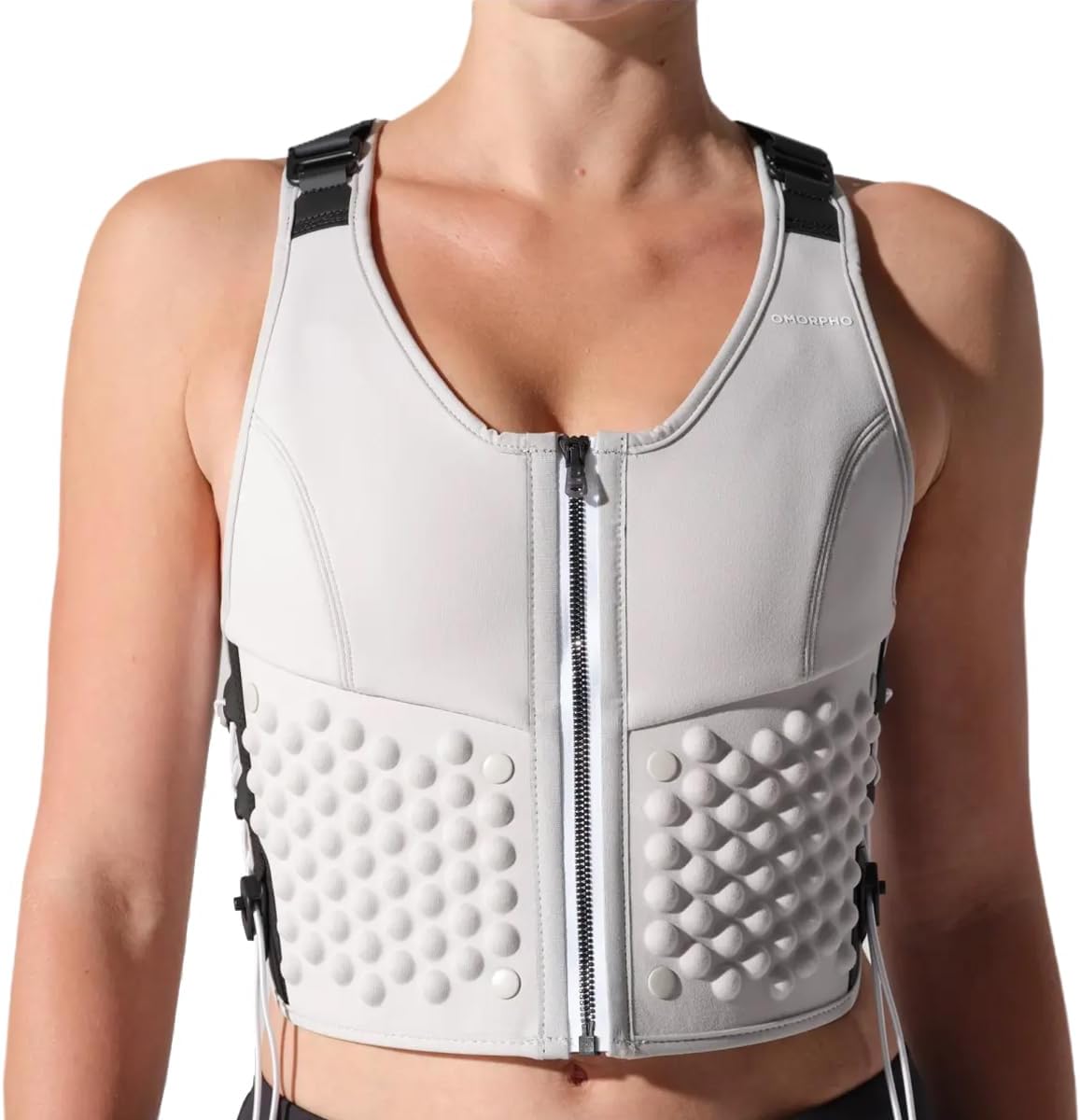 OMORPHO Women’s G-Vest Icon, 6 lb (up to 12 lb with optional G-Pack, sold separately), low-profile, fully adjustable comfort fit for hiking, walking, running, and training.