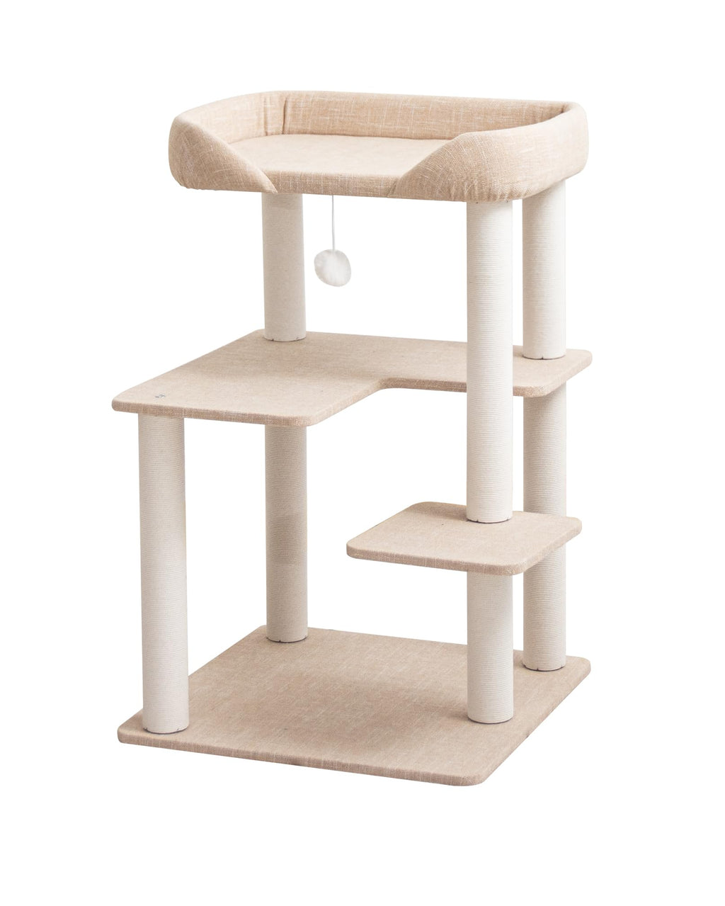 37.5" Cat Tree Tower for Large & Senior Cats, Low-Step Design