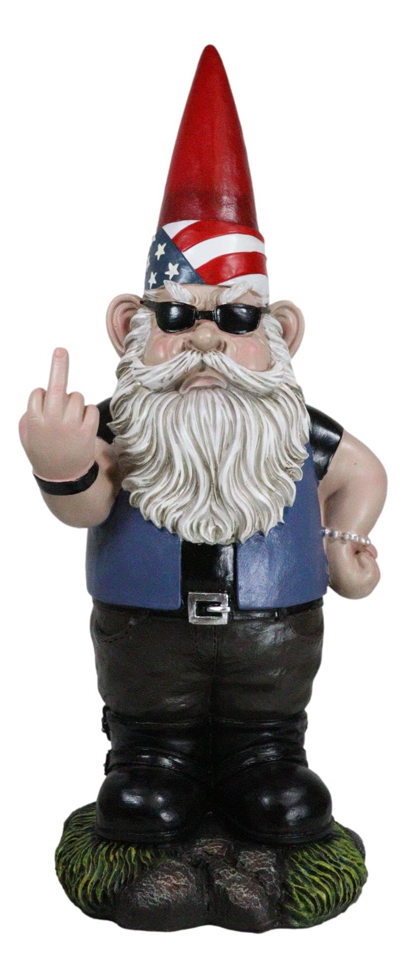 Ebros Garden Greeter Go Away! Unwelcome Gnomes Flipping Double Birds Statue Patio Outdoor Poolside Garden Figurine As Whimsical Decor Magical Fantasy Gnome (Set of 2 Rude Gnomes)