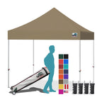 Eurmax USA 10x10ft Pop Up Canopy,Commercial Instant Tent for Outdoor Events,Patented No-Tip Rolling Storage Bag with 4 Sandbags,UV & Water Resistant,Heavy Duty Portable Shelter Gazebo,White