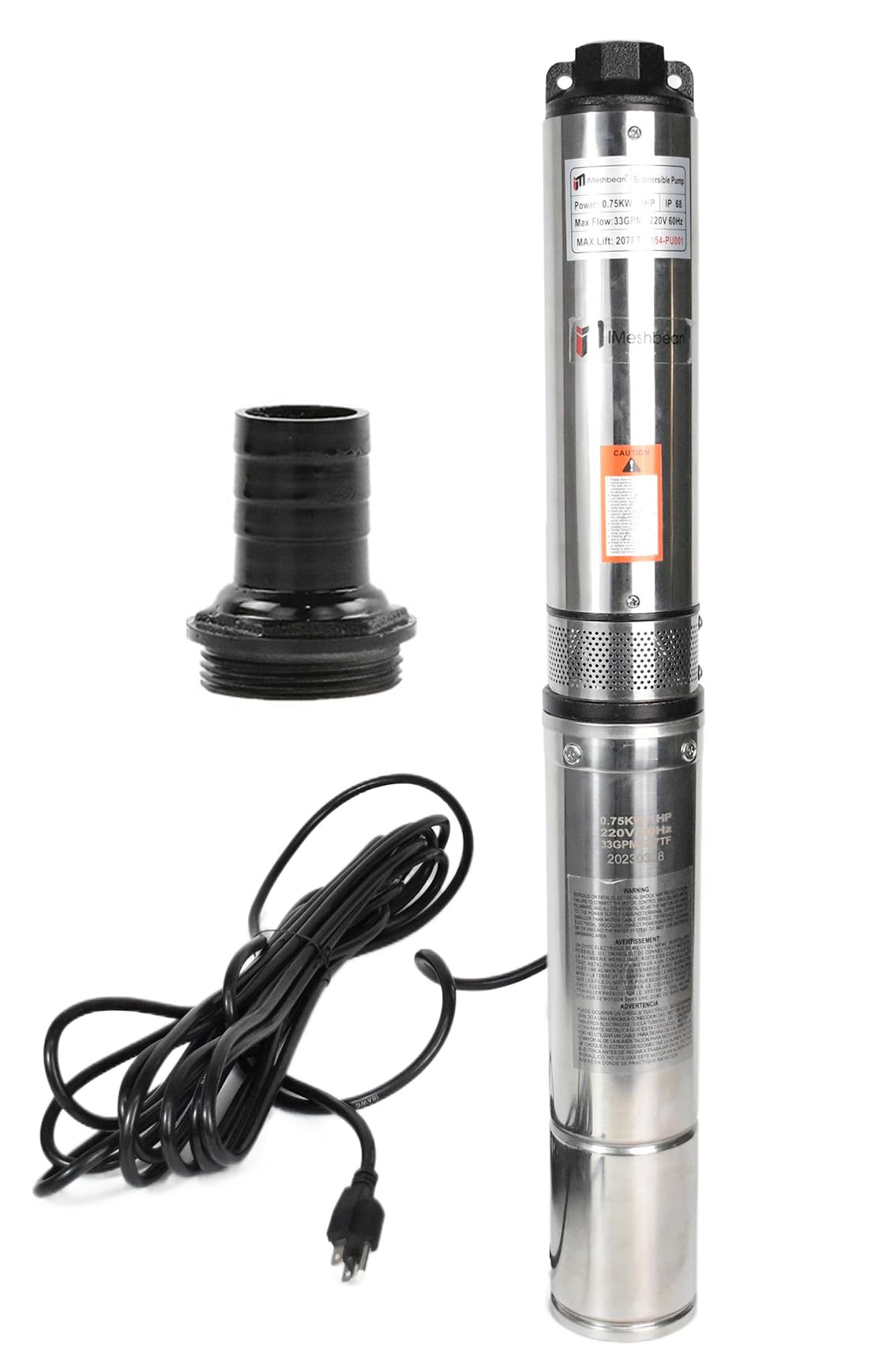 4" Deep Well Pump 110v Submersible Well Pump with Control Box with 50ft Power Cord Stainless Steel