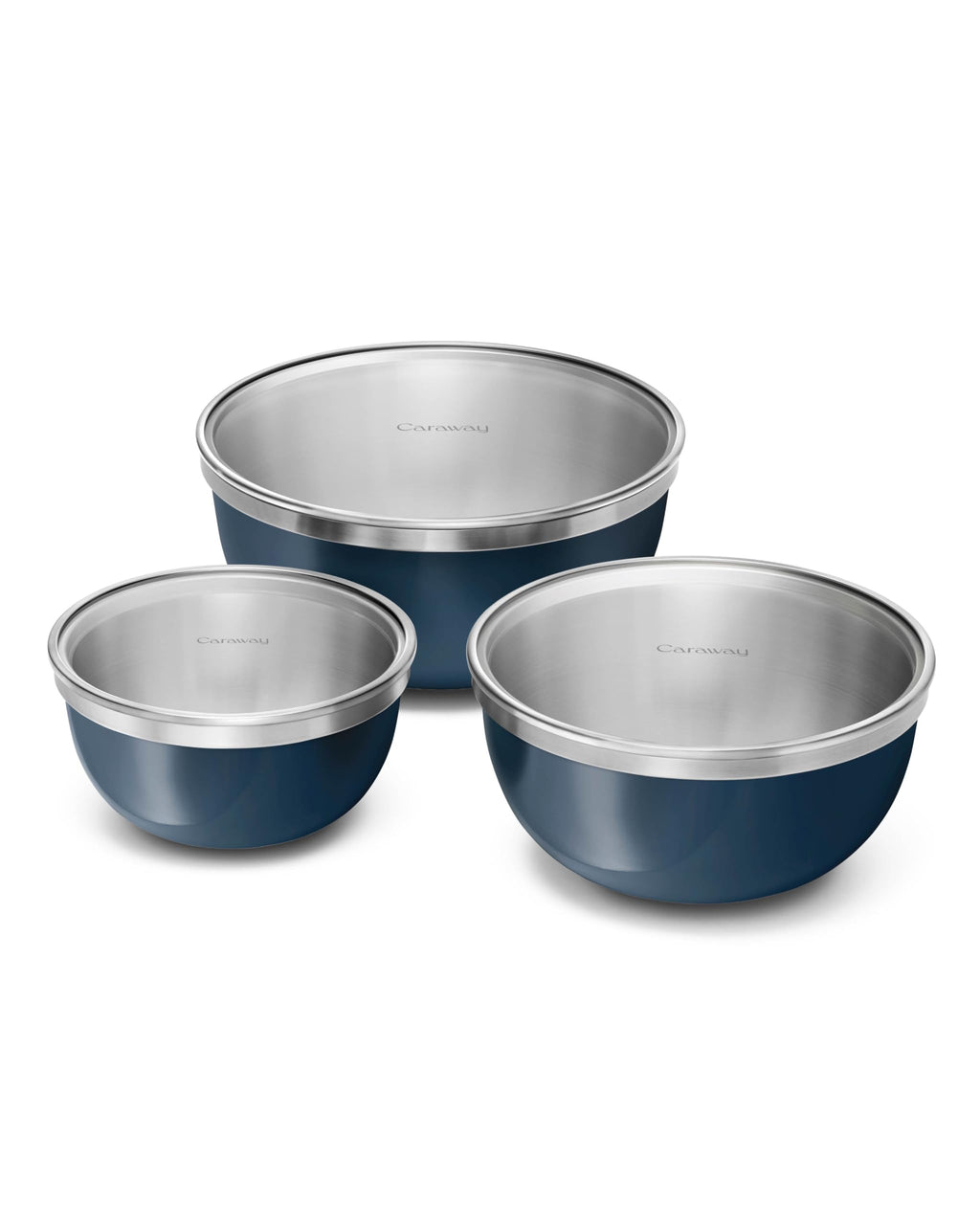 Caraway 6-Piece Stainless Steel Mixing Bowl Set with Glass Lids
