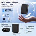 2 Pack 20000mAh Heated clothing Dedicated Battery pack,DC 7V/3A USB 5V/3A