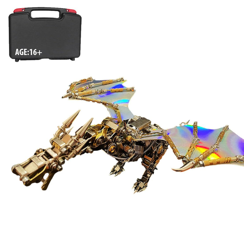 3D Metal Puzzle Half-Body Serpent Model Kit, 400PCS DIY Assemble Steampunk Bio-Mechanical Half-Body Serpent with LED Lights, Creative Handcrafted Art Craft Desktop Display & Decoration for Adults