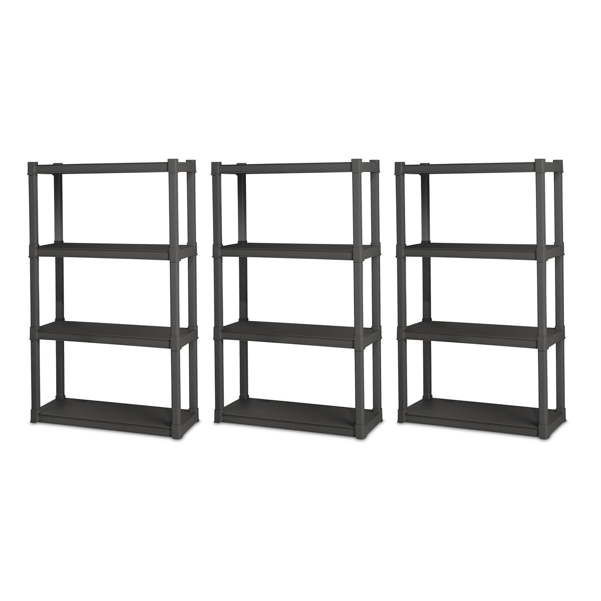 Sterilite 4 Shelf Cabinet, Lockable Utility Storage, Gray, 2-Pack