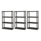 Sterilite 4 Shelf Unit, Heavy-Duty Plastic Utility Storage Rack, 2-Pack