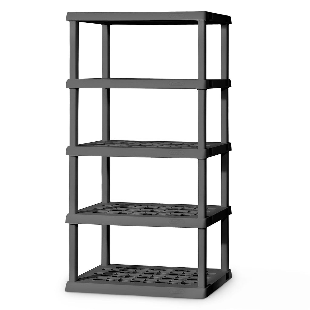 Sterilite 4 Shelf Cabinet, Lockable Utility Storage, Gray, 2-Pack