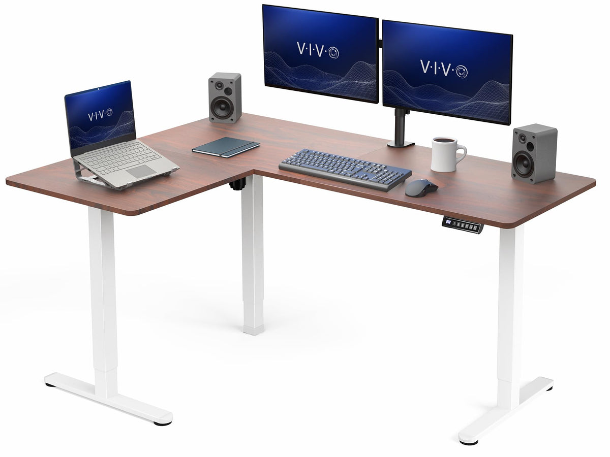VIVO Black 63 x 55 in Corner Standing Desk, DESK-E3CTB