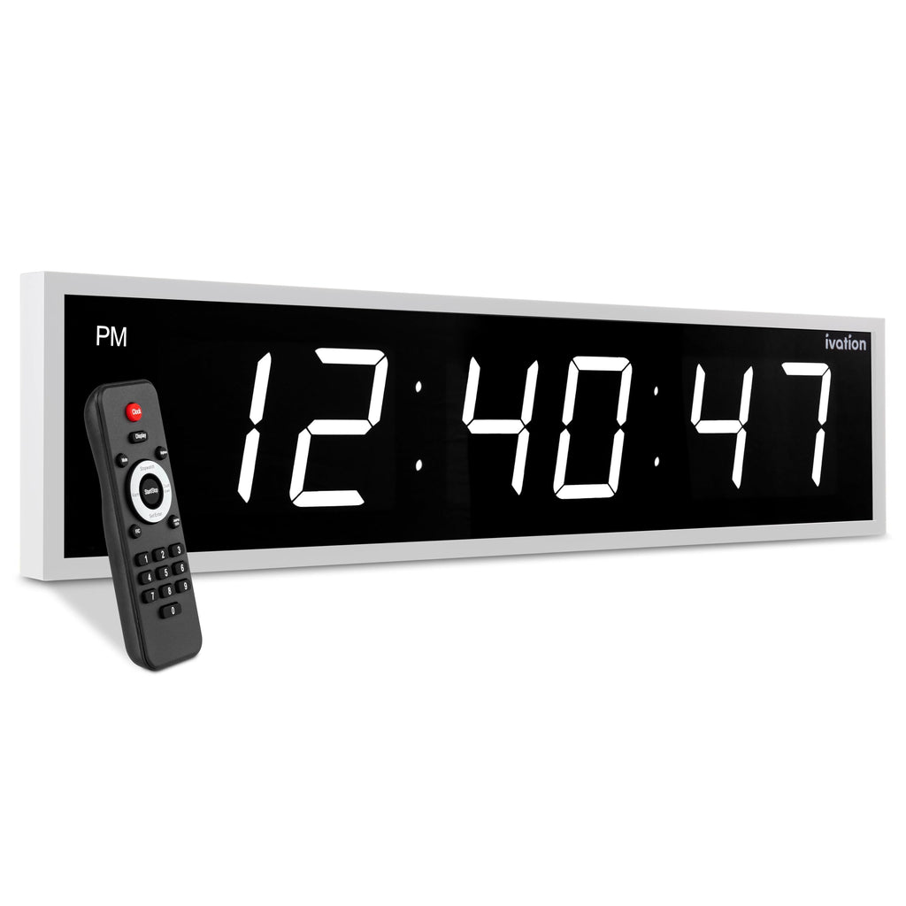Ivation Oversized Digital Wall Clock with Large LED Display & Timer, 36"